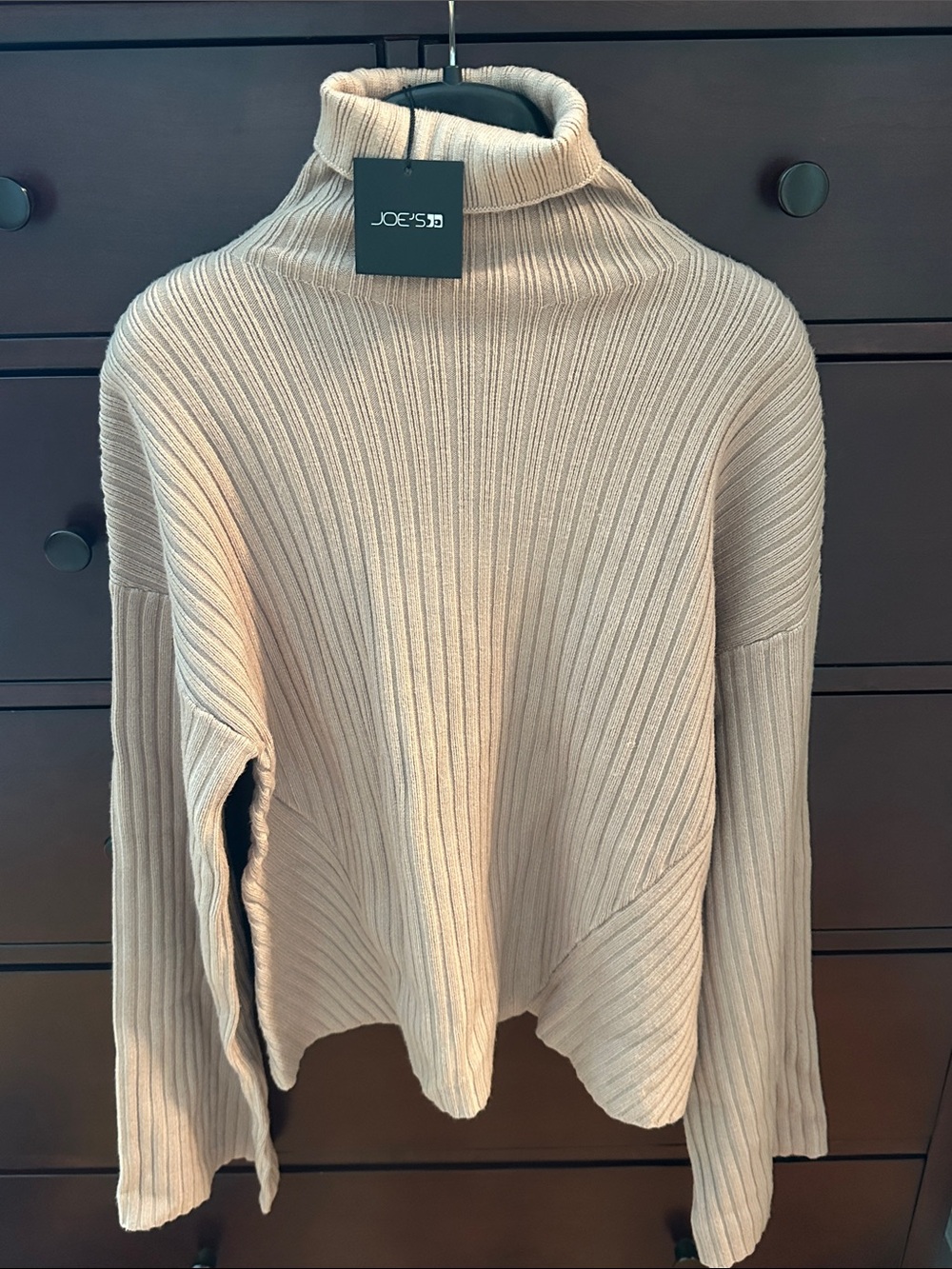 Joe's Jeans Cream Ribbed Turtleneck Sweater